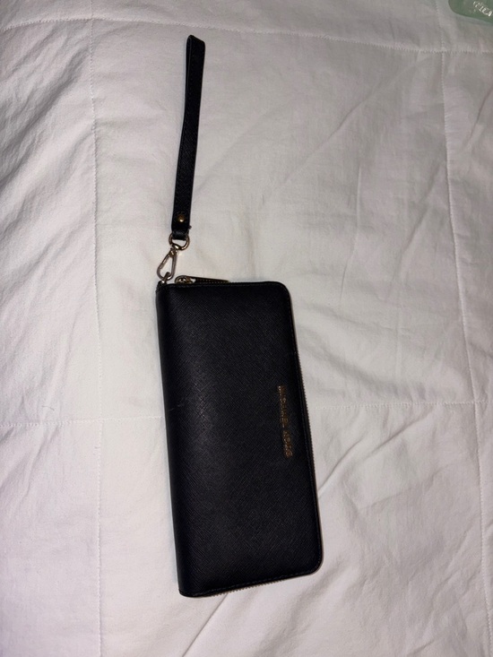 Michael Kors Handbags - Michael Kors Black Zip-Around Wristlet With Gold Accents